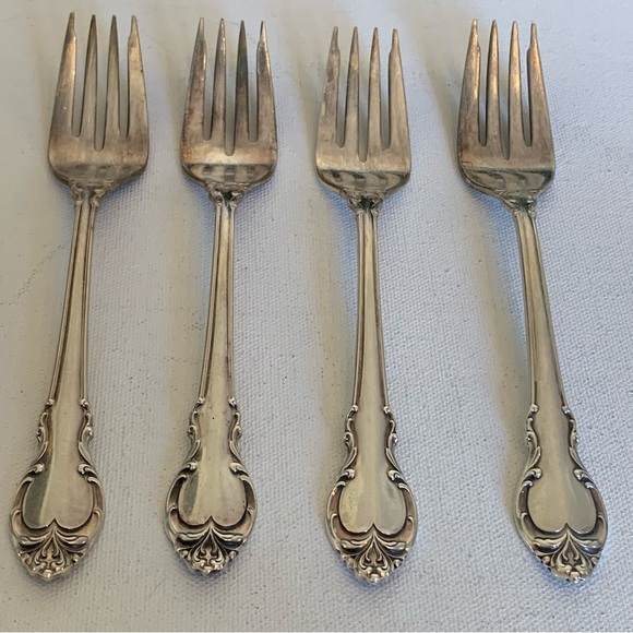 4 International Holmes & Edwards Deep SILVER FASHION 6.75" Forks Fork Set 1957 - Picture 3 of 13